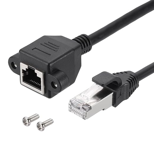 MECCANIXITY Cat5 Ethernet Extension Cable, 16.4Ft RJ45 Male to Female Screw by MECCANIXITY