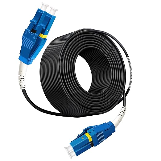 50 Meters Uniboot LC to LC Outdoor Armored Fiber Patch Cable, Low Friction by Bangun
