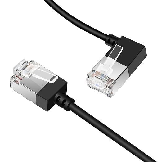 Ultra Slim 90° Degree Cat 6A Ethernet Cable Left Angled 30 Feet 2Pack, 10Gbps - Image 2