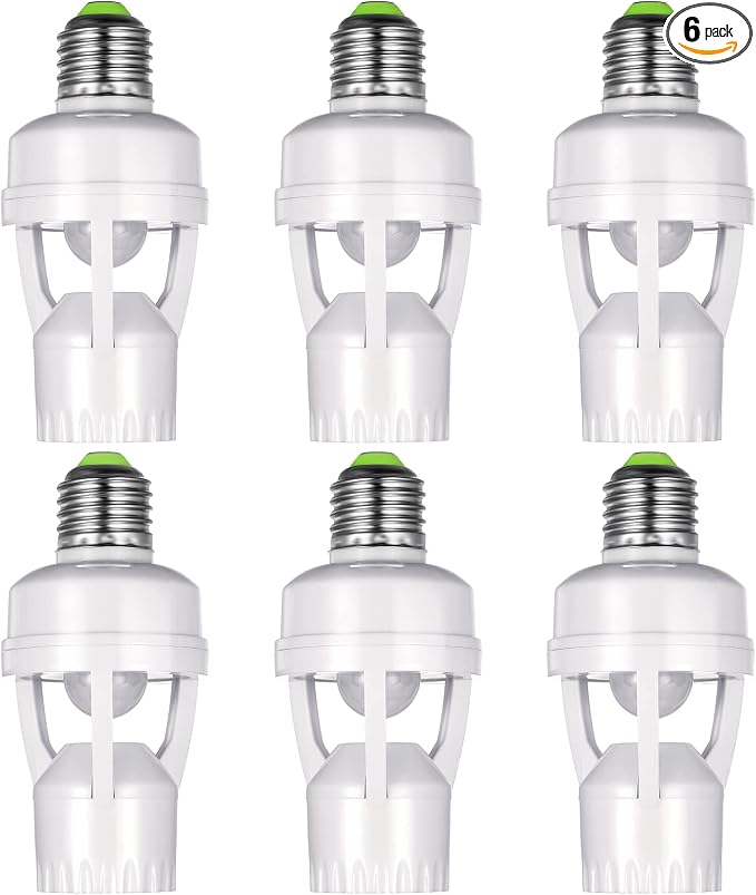 Hortsun 6 Pieces Motion Sensor Light Socket Smart Screw in Light Bulb Outlet by Hortsun