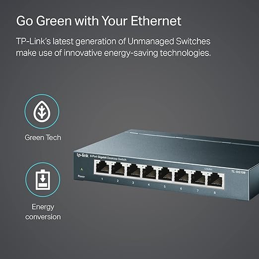 TP-Link 8 Port Gigabit Ethernet Network Switch | Ethernet Splitter | Sturdy - Image 4