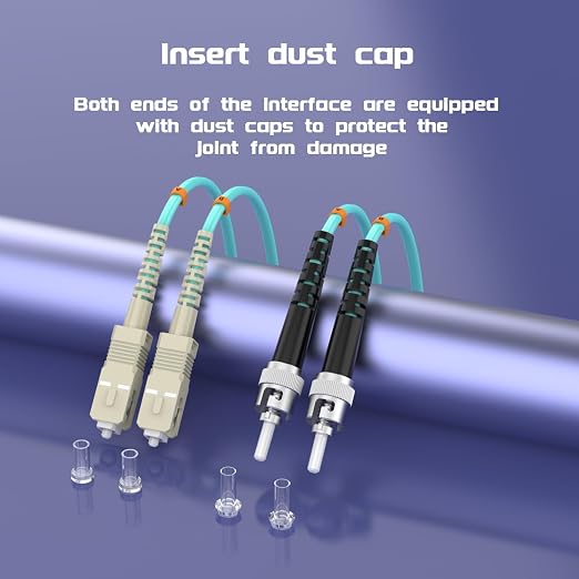 Fiber Patch Cable OM3 SC/UPC to ST/UPC 4ft/1meters, 10Gb/Gigabit MultiMode - Image 6
