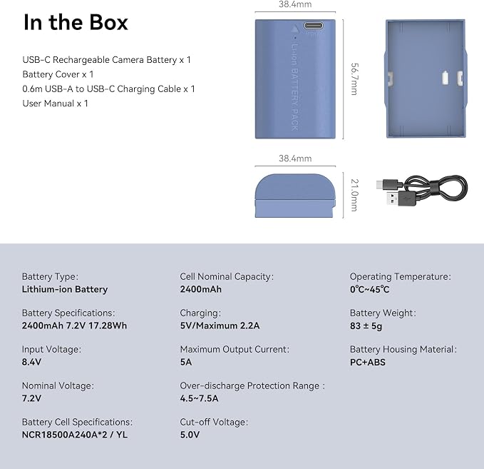 SMALLRIG 2400mAh Repalcement USB-C Battery - Image 9