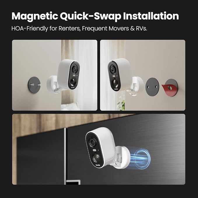 Kiwibit Solar Security Cameras Wireless Outdoor, 2K Magnetic Installation - Image 3