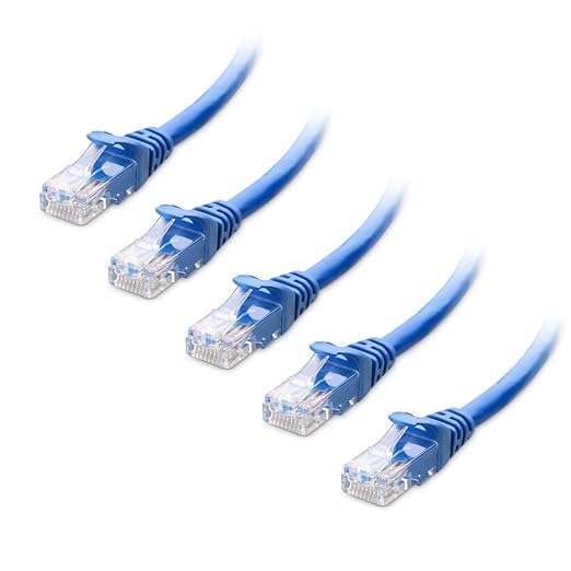 Cable Matters 10Gbps 5-Pack Snagless Short Cat 6 Ethernet Cable - 1ft by CableMatters