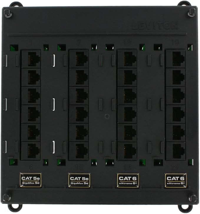 Leviton Twist and Mount Patch Panel, 12 CAT 5e ports and 12 CAT 6 ports by Leviton