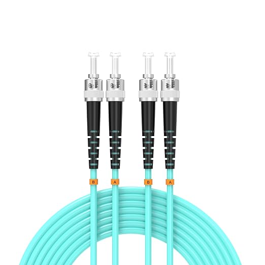 OM3 Fiber Patch Cable ST/UPC to ST/UPC 164ft/50meters 10BG/Gigabit Multimode by Buacoz