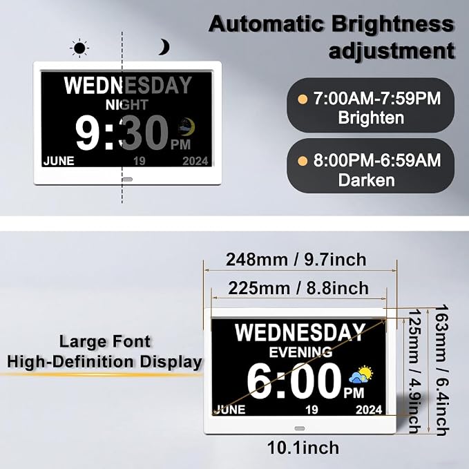 AINFTIME DST Clock with Day and Date - Image 3
