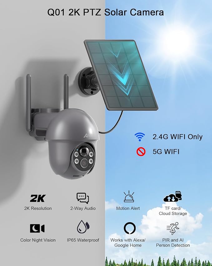 ANRAN 3MP Security Camera Wireless Outdoor, 2K Solar Outdoor Camera - Image 3
