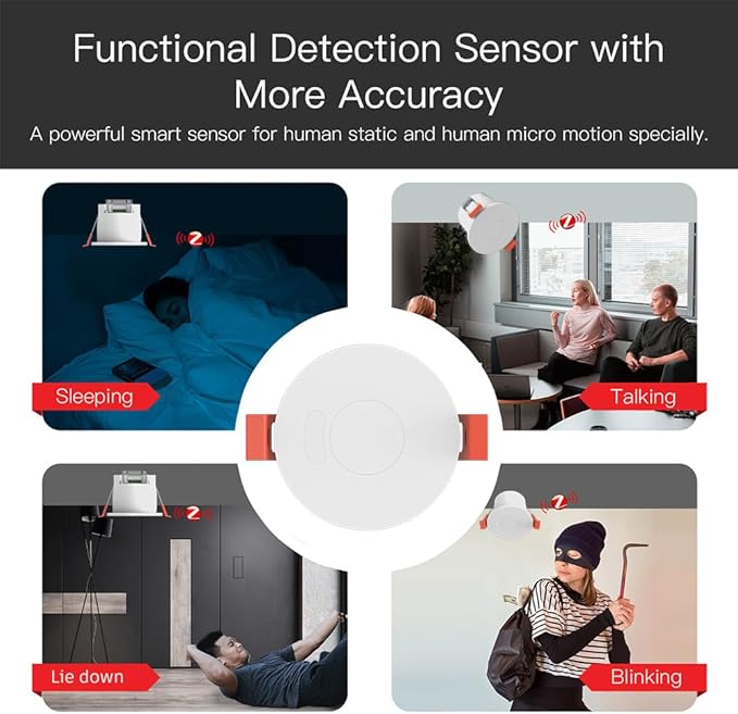 Presence Sensor, WenzhiIoT Smart Motion Sensor Zigbee 5.8 GHz Radar MmWave - Image 7