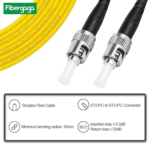 Fibergaga-30M OS2 ST to ST Fiber Patch Cable Single Mode, Length Option: - Image 2