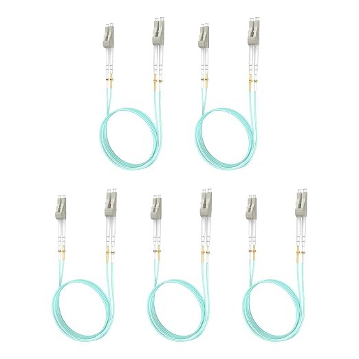 Yonwide 10m OM3 LC to LC Fiber Patch Cable 5 Pack, 10Gb Multi Mode, LSZH MM by YonwideFiber