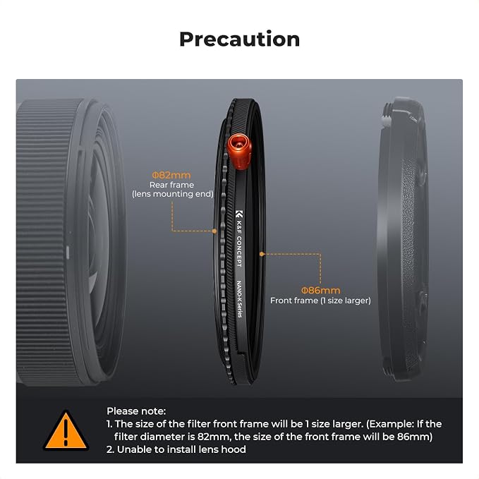 K&F CONCEPT 46mm Black Diffusion Mist Effect 1/4 & Variable ND2-32 & Circular - Image 7