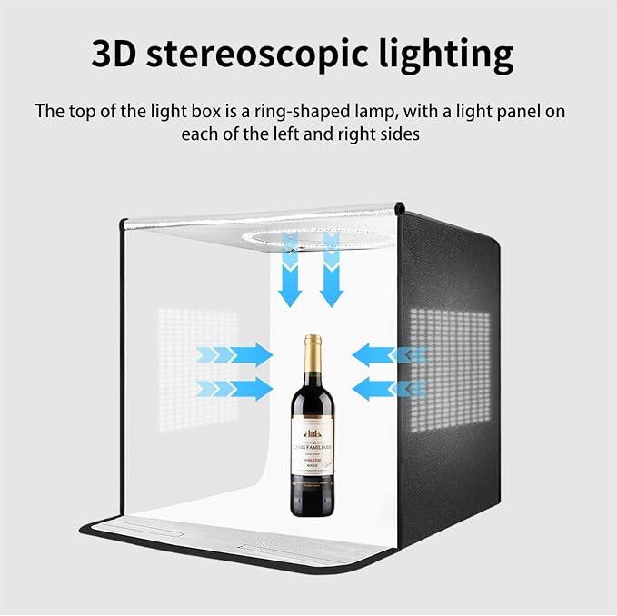 Pro 20"x20" Photo Studio Light Box 3-Side Light Panel/3-Temp/Dimmable - Image 2