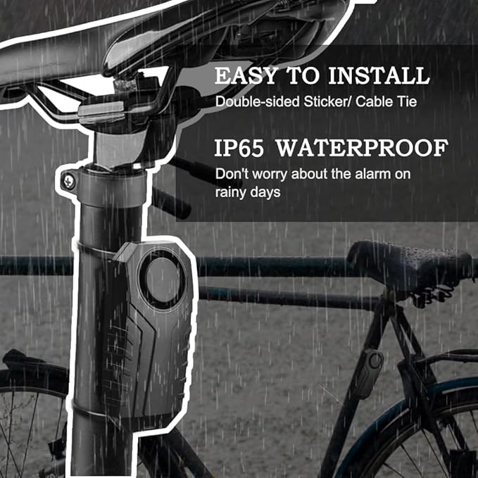 Wsdcam 113dB Bike Alarm Wireless Vibration Motion Sensor Waterproof Motorcycle - Image 3