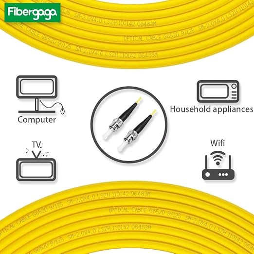 Fibergaga-1m OS2 ST to ST Fiber Patch Cable, Single Mode, Length Option: - Image 3