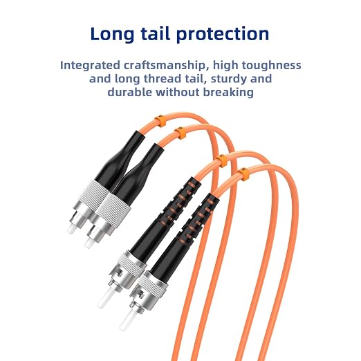 OM1 Fiber Patch Cable, FC/UPC to ST/UPC, 2M/6.5FT Multimode Duplex 62.5/125µm - Image 5