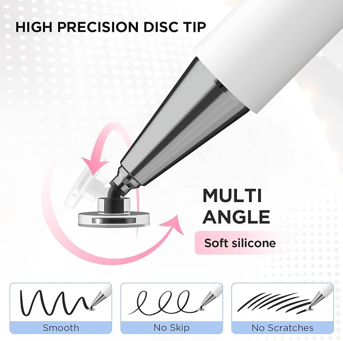Pen for Samsung Tablet, Capacitive Disc Tip Stylus Pencil & Magnetic Cap - Image 5