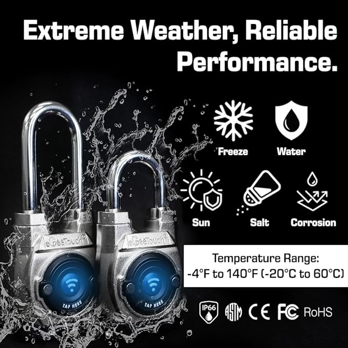 5th GEN Outdoor Smart Padlock – Keyless Bluetooth & NFC Lock, Weatherproof - Image 5