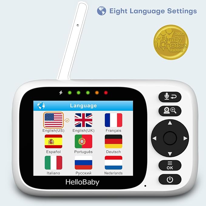 HelloBaby 3.2'' Baby Monitor 3 Cameras, Video Audio Baby Monitor No WiFi - Image 9