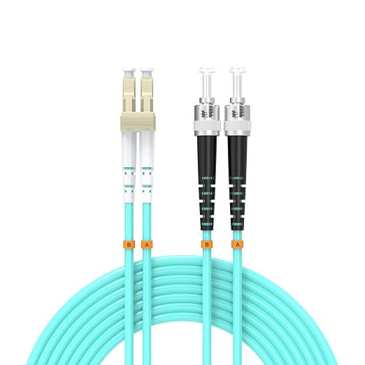 LC/UPC to ST/UPC Fiber Patch Cable OM3 20ft/6meters, 10Gb/Gigabit MultiMode by Buacoz