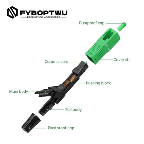 10 pcs SC-APC Fiber Optic Quick Assembly Connector Fiber Optic Fast Connectors - Image 2