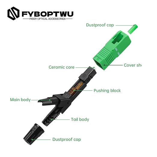 40 pcs SC-APC Fiber Optic Quick Assembly Connector Fiber Optic Fast Connectors - Image 2