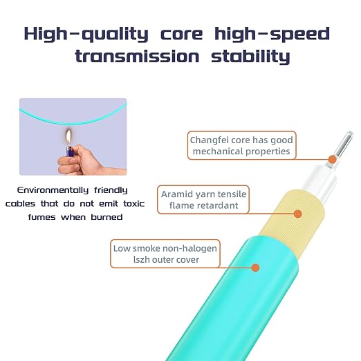 OM3 Fiber Patch Cable 100Meter/328ft, LC/UPC-FC/UPC Fiber Optic Cable Cord LSZH - Image 3