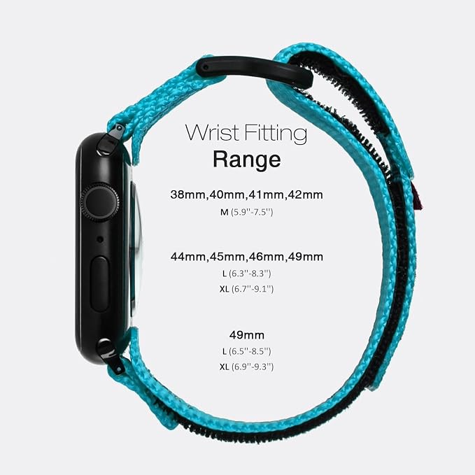 Nereides Compatible with Apple Watch Band Ultra 3/2/1, Nylon Sports Strap with - Image 5