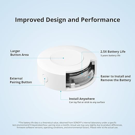 SONOFF Zigbee Switch, SNZB-01P Wireless Push Button, Supports to Create Smart - Image 4