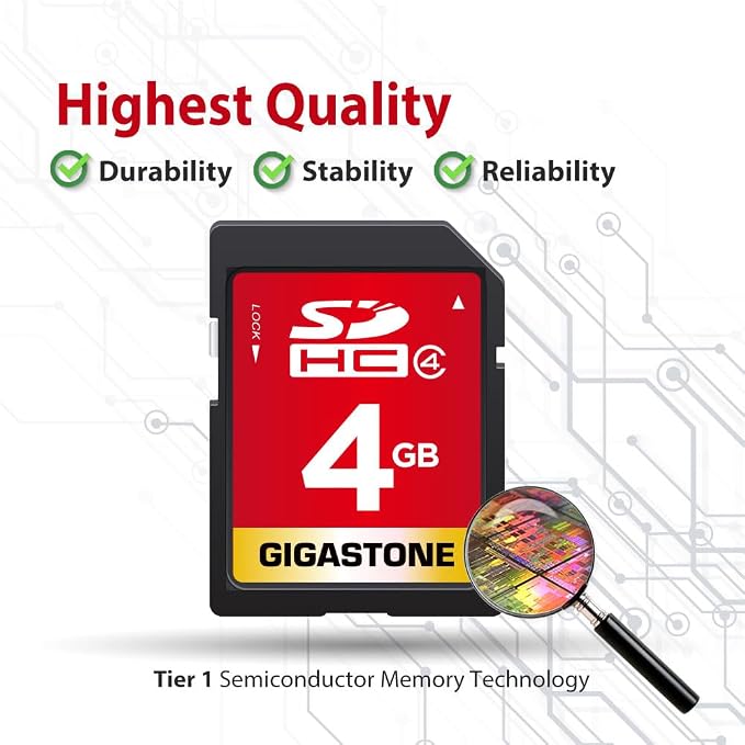 GIGASTONE 4GB SD Card 5 Pack SDHC UHS-I Class 4 Memory Card - Image 7