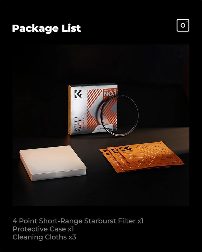 K&F CONCEPT 55mm Variable Short Line Star Lens Filter, Cross Screen Starburst - Image 8