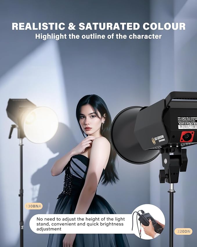 IFOOTAGE LED Video Light 130W SL1 130BNA Bi-Color COB Photography Lighting - Image 3