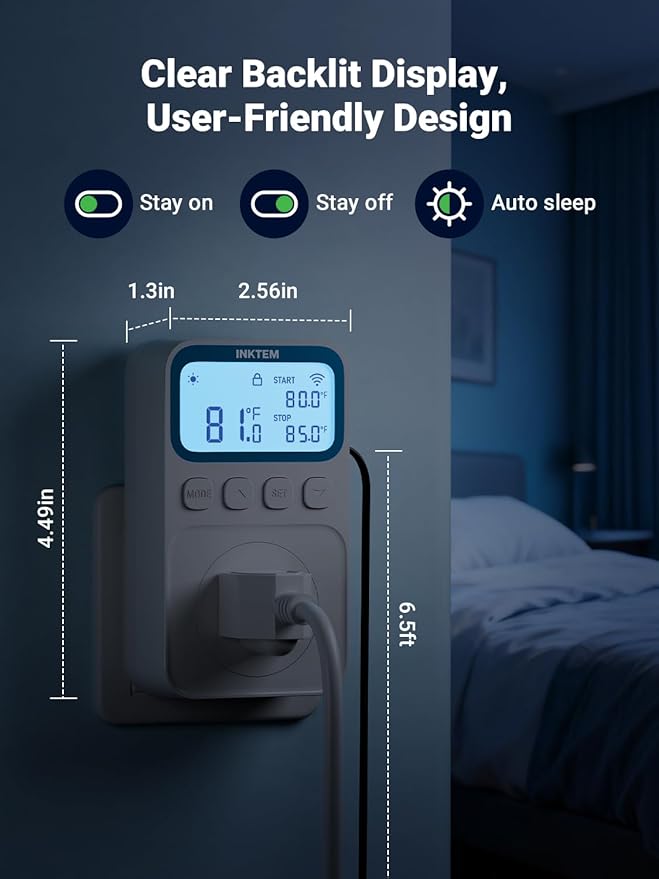 WiFi Plug in Thermostat Outlet, Temperature Controlled Outlet - Image 8