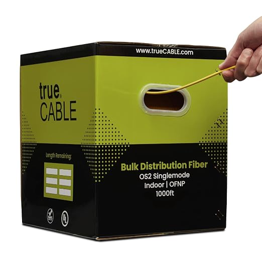 TRUE CABLE 12 Strand Fiber Indoor Distribution Cable, 1000 Feet, OS2 Single - Image 2