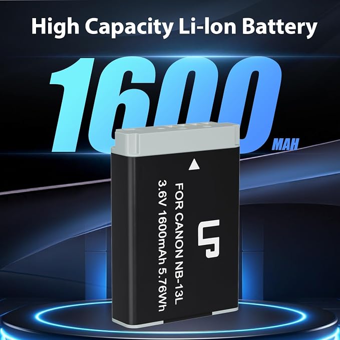 LP NB-13L Battery, 1600mAh Replacement Battery Compatible - Image 2
