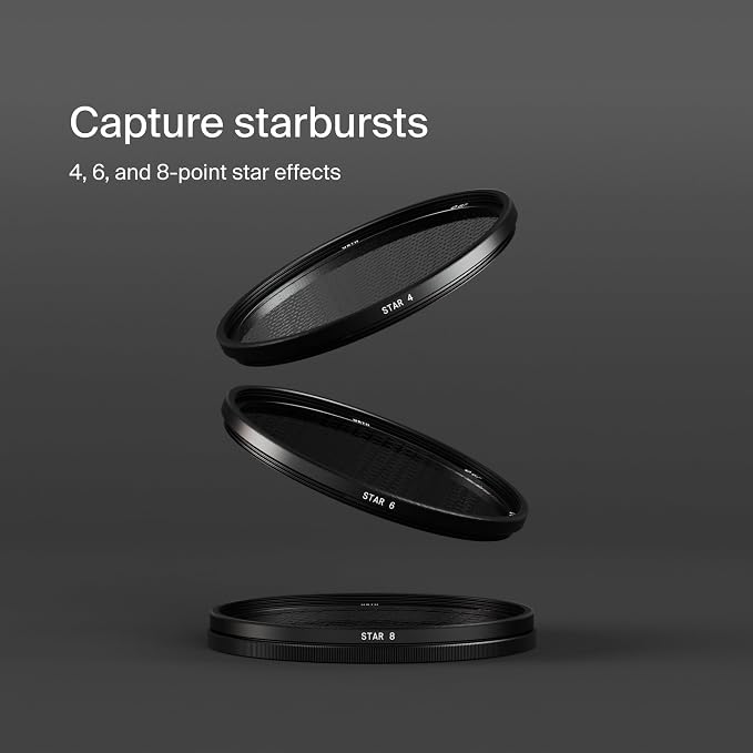 Urth 43mm 3-in-1 Star Lens Filter Kit — 4, 8 Point Starburst Effects - Image 2