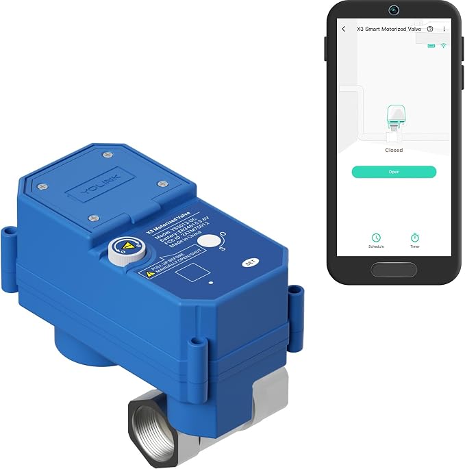 NSF Certified YoLink X3 Smart 1/2" Motorized Stainless Steel Ball Valve by YoLink