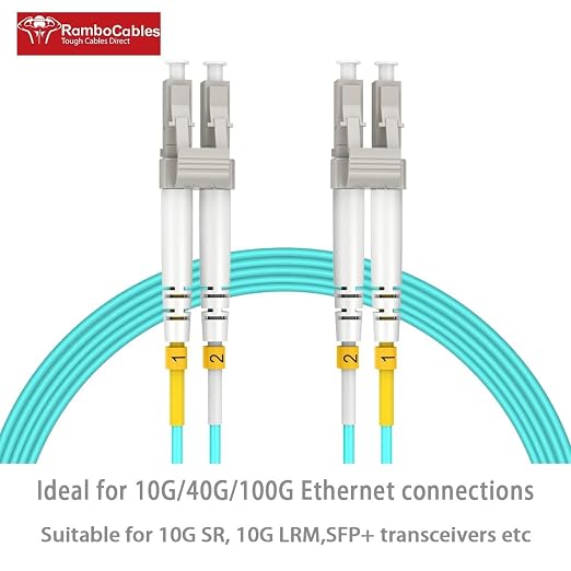 LC to LC Multimode Fiber Patch Cable, 49ft/15m MM OM3 Fiber Optic Cable - Image 2