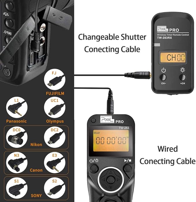 Pixel TW-283 N3 Wireless Shutter Remote Control Tiner Remote Shutter Release - Image 3