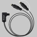 90 Degree Optical Audio Splitter 1 in 2 Out Cable, Digital Toslink Fiber by Bangun