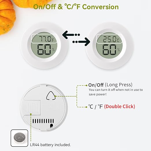 Atogou 2-Pack Mini Hygrometer & Thermometer, Indoor Outdoor Digital Humidity - Image 4