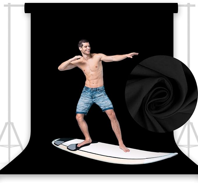 7x5FT Black Backdrop for Photography, High Density Polyester Fabric Background - Image 4