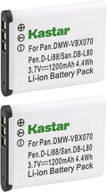 Kastar VBX070 Battery 2 Pack for Pentax D-Li88 Panasonic VW-VBX070 Sanyo DB-L80 by Kastar