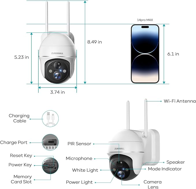ZUMIMALL 2K Solar Security Cameras Wireless Outdoor 4-Pack, Solar Powered - Image 9