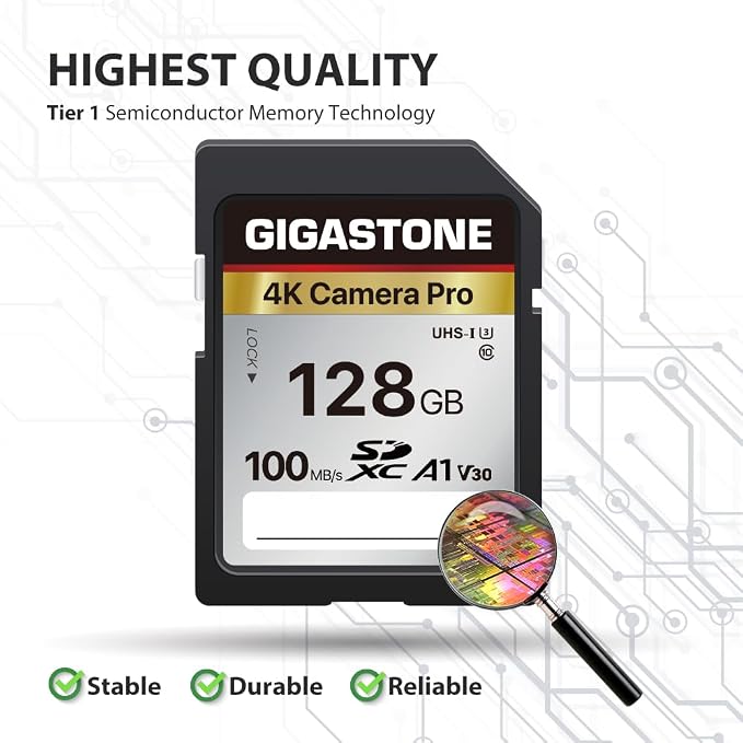 【5-Years Data Recovery】 GIGASTONE 128GB SD Card 10-Pack, 4K Camera Pro - Image 7