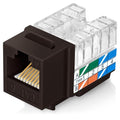 Everest 90° Angled RJ45 Cat6 Keystone Jacks 50-Pack in Brown by EverestMediaSolutions