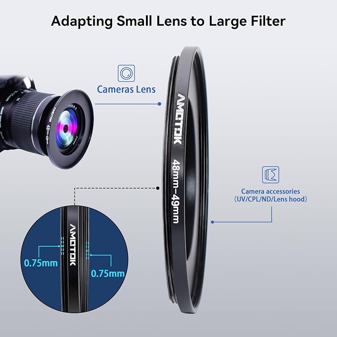 48mm Lens to 49mm Camera Lens Adapter, 48mm to 49mm Filter Step up Ring Adapter - Image 4