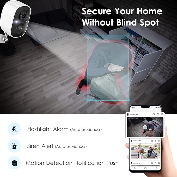 GMK Solar Security Camera Wireless Outdoor, - Image 4