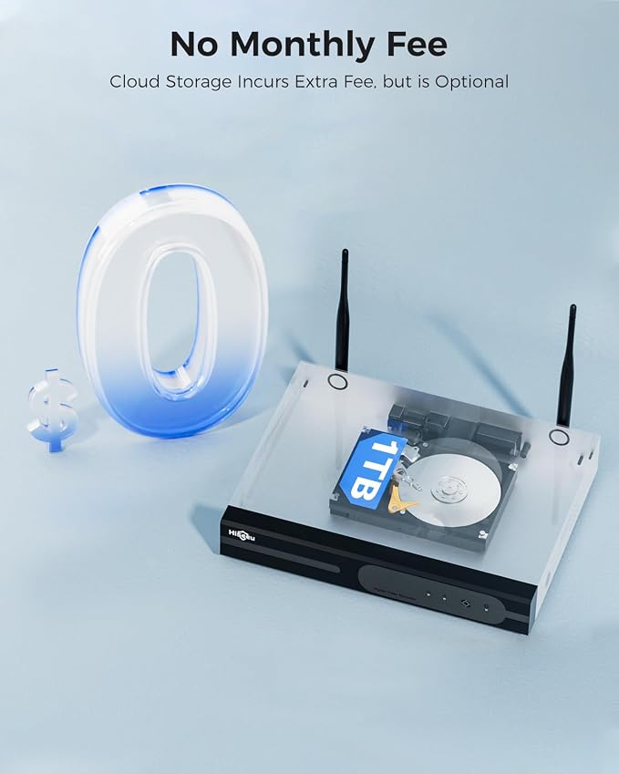 Hiseeu Home Security Camera System, No Subscription, 4K NVR - Image 3